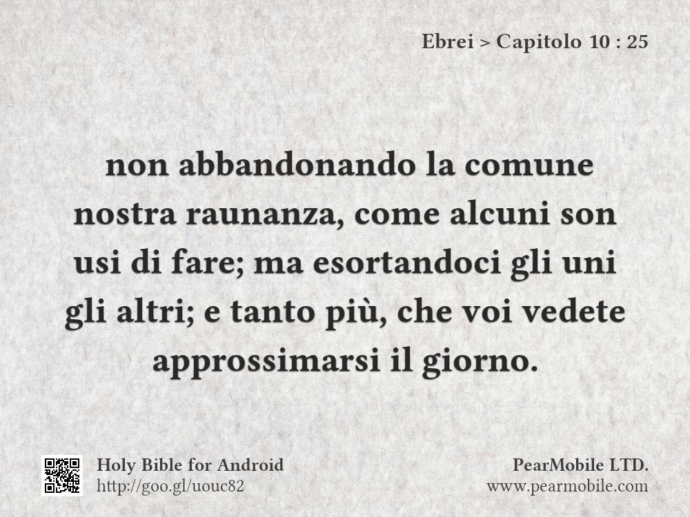Ebrei, Capitolo 10:25